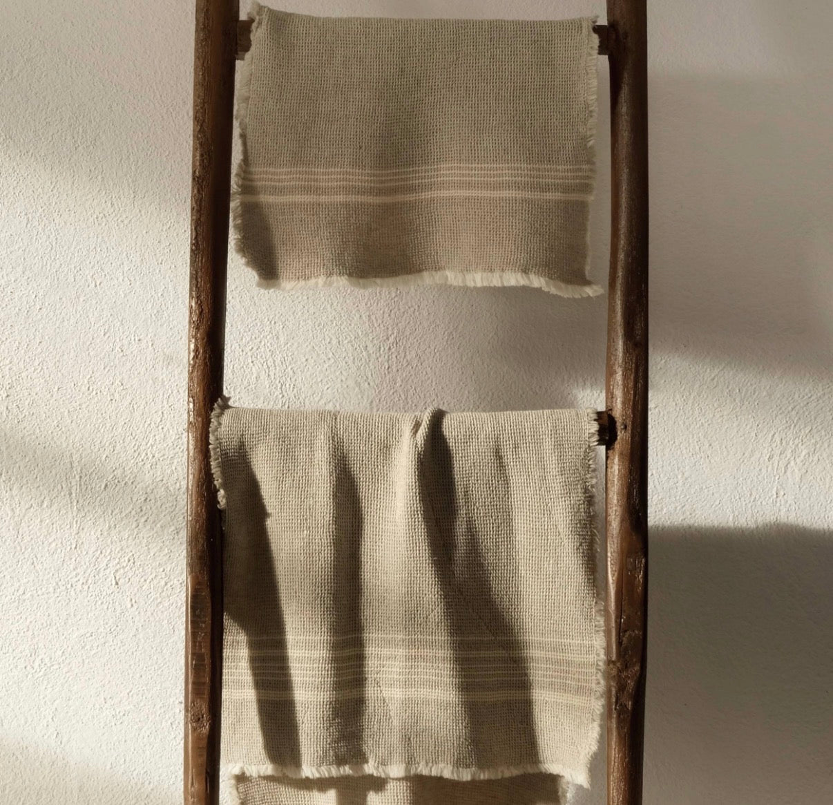 Set of Honeycomb stripped towels