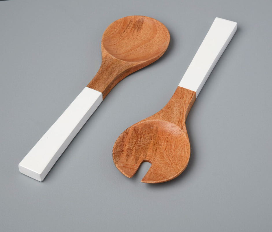 Wood serving set