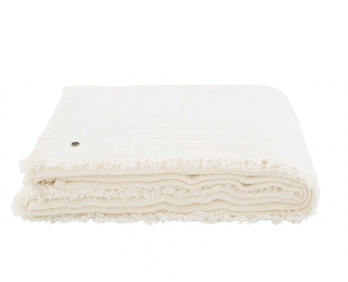 Linen throw ecru