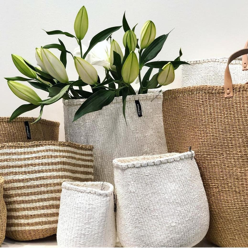 Floor Basket | White With Handles XL