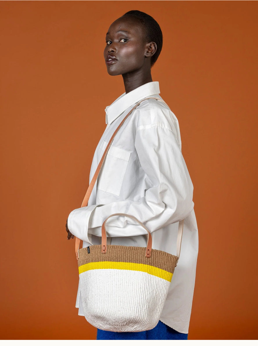 Shopper basket yellow stripe S