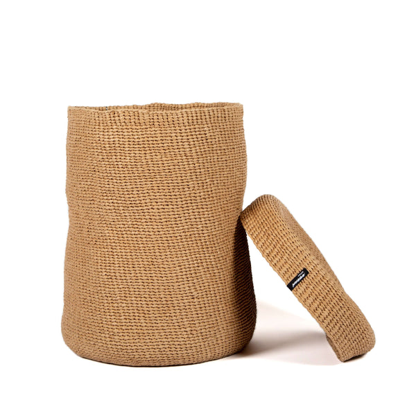 Floor Basket with lid | Light Brown XXL