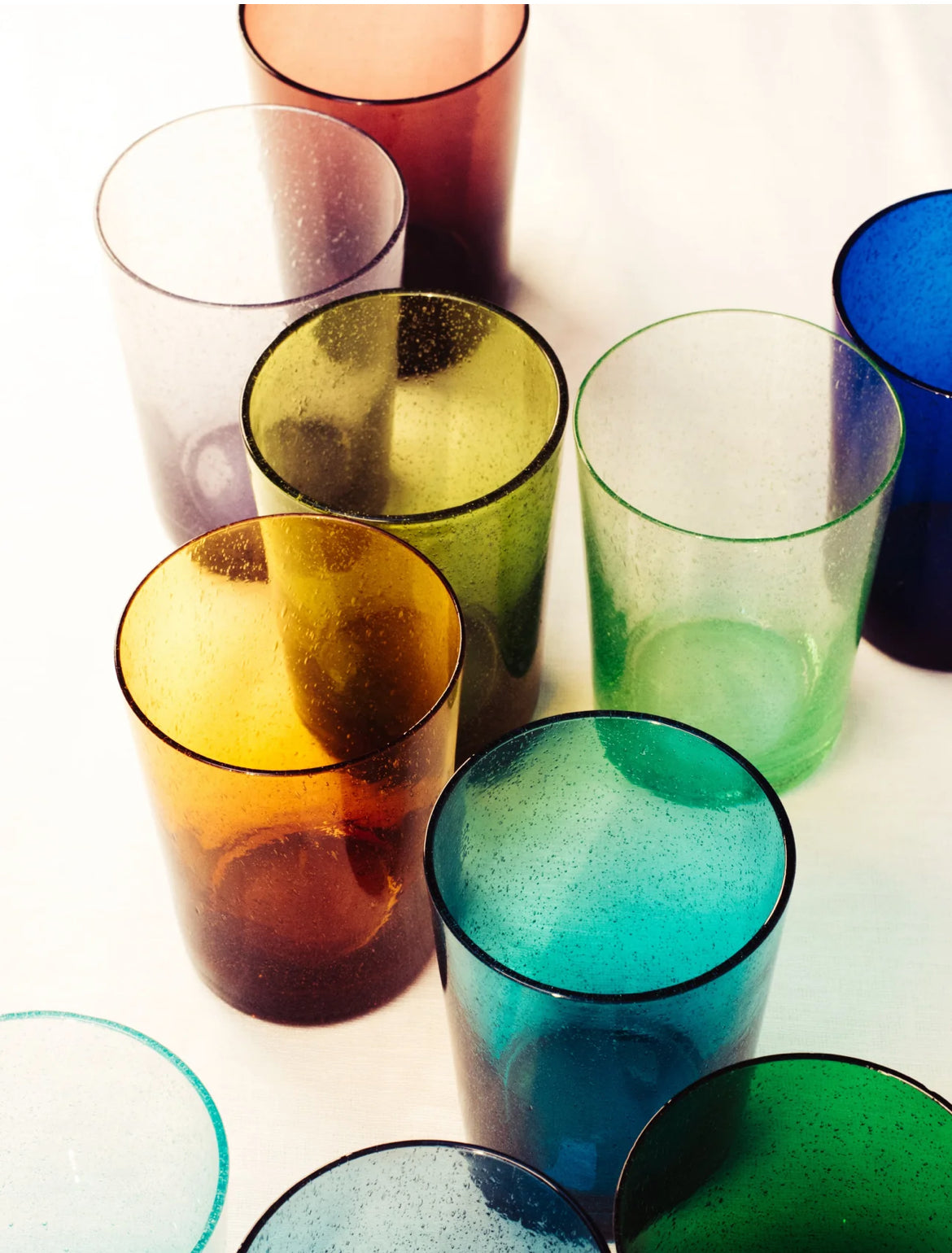 Mineral Blue Handmade Glass Tumbler, pax 6