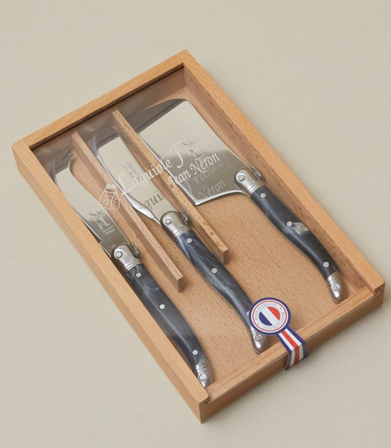 French mini cheese utensil set in ivory Laguiole
