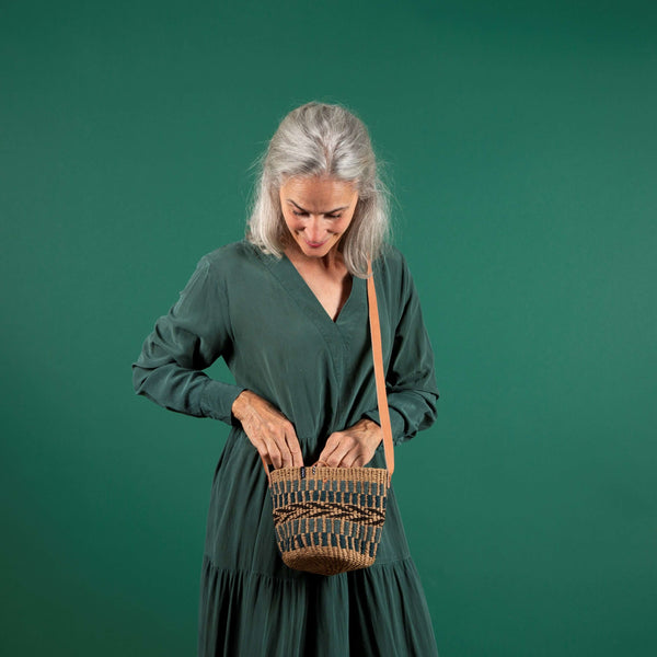Shopper Basket /Green and Natural XS