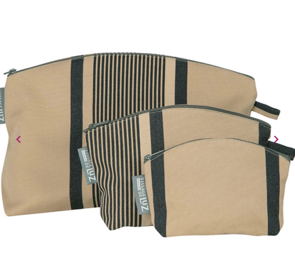 French cosmetic bags ficelle