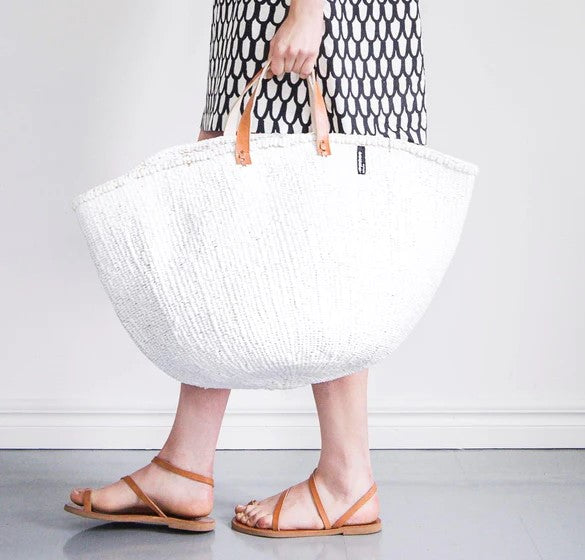 Floor basket/ White with handles XXL