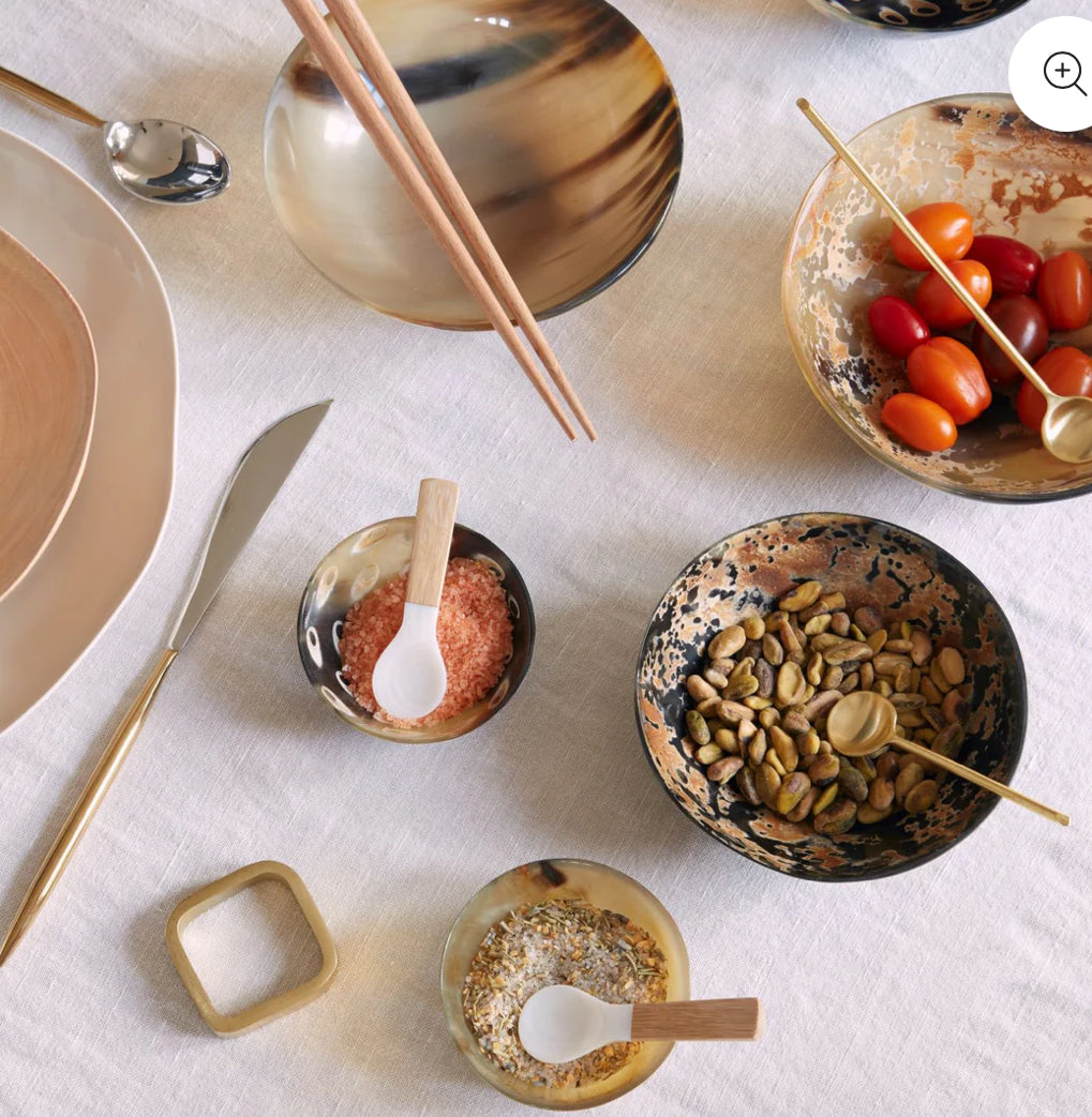 Gold thin mini spoons, set of 4