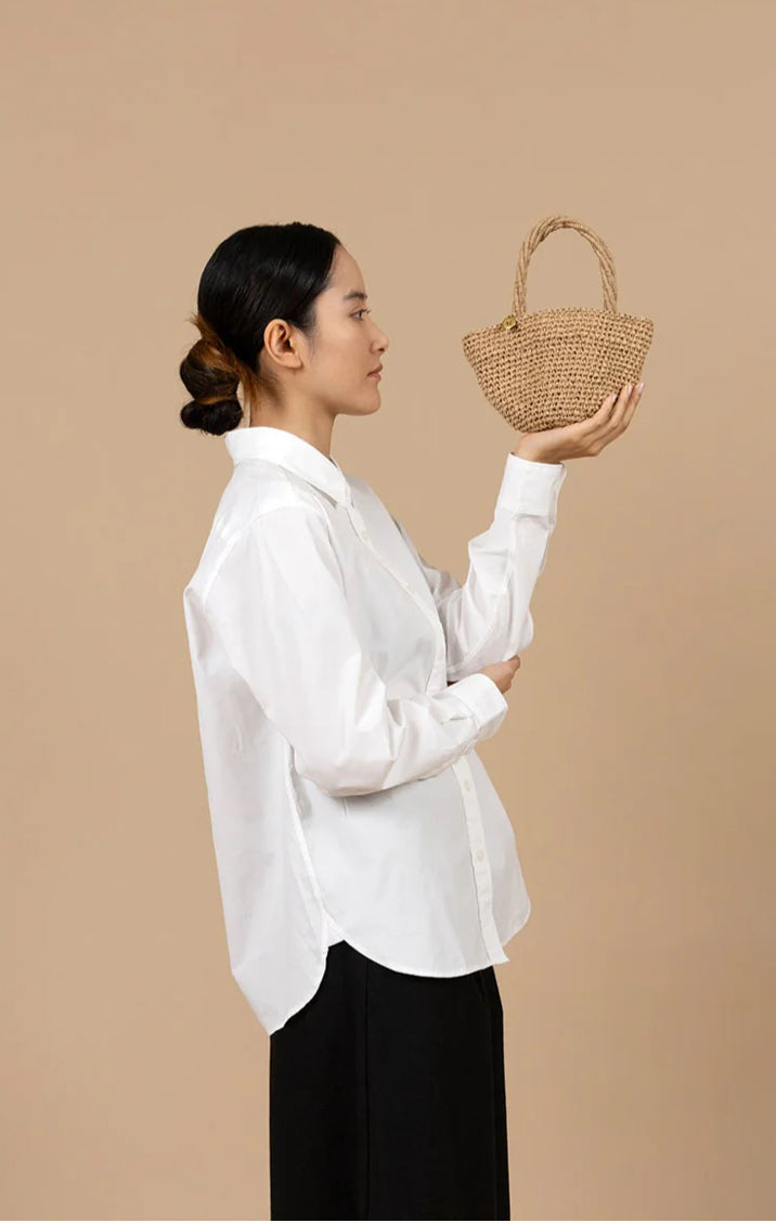 Crocheted brown basket xxs
