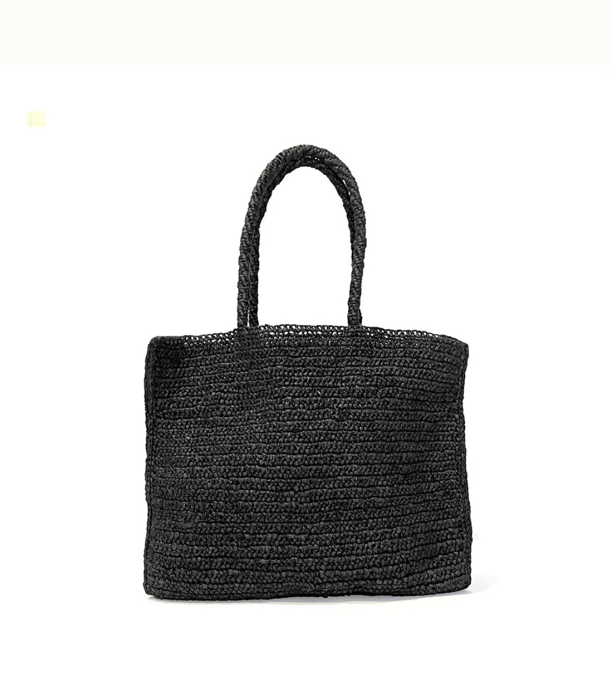 Square tote bag crocheted black M