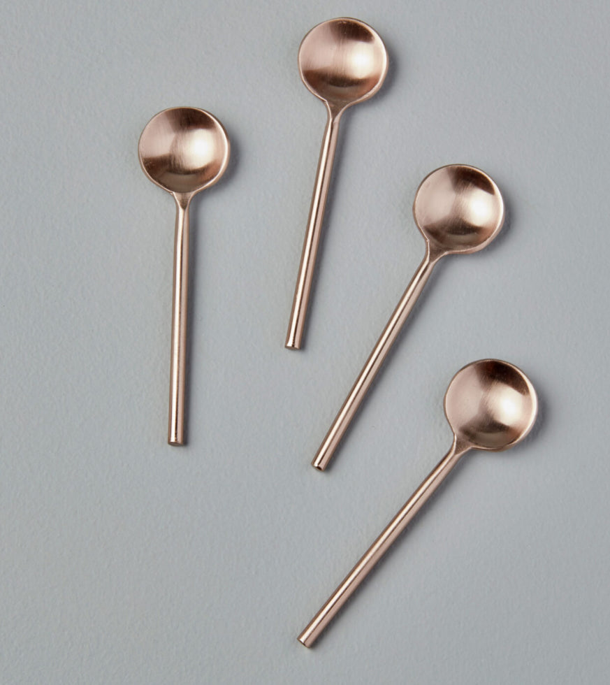 Rose thin mini spoons, set of 4