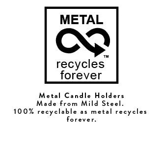 Candle holder in metal pink