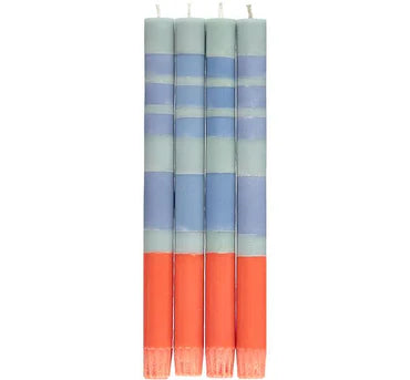 Stripped Eco Dinner Candles pink