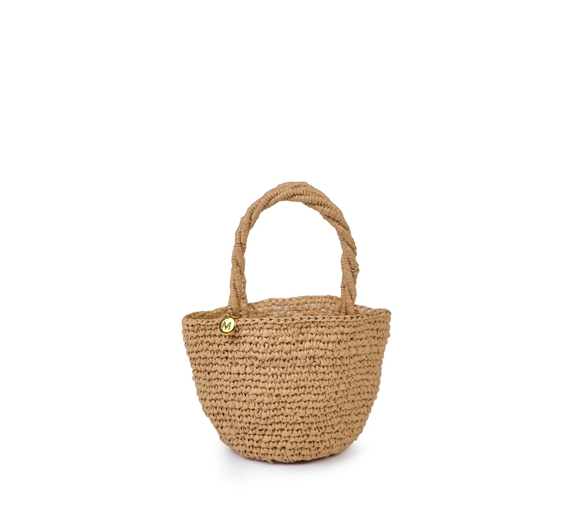 Crocheted brown basket xxs