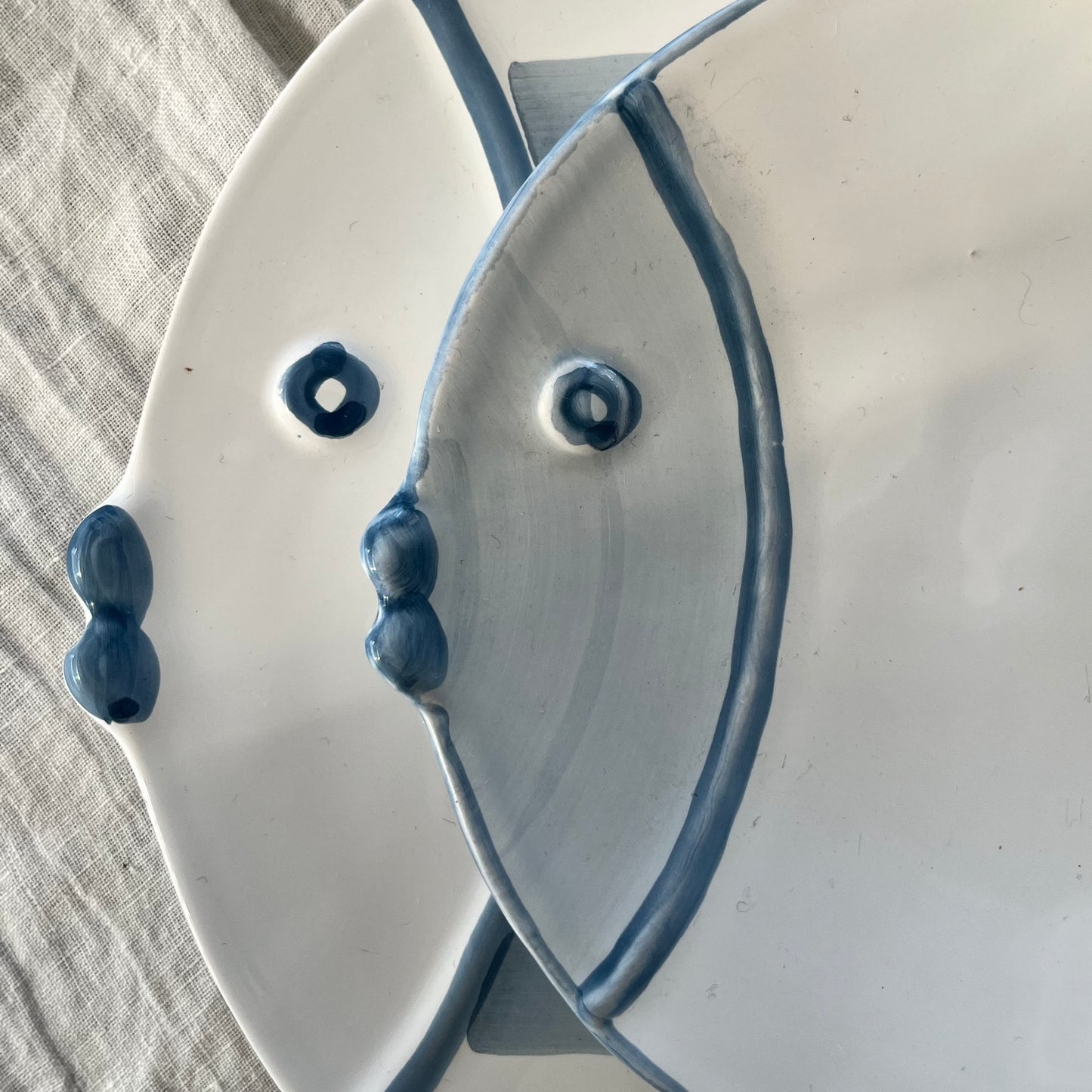 Line Marina Fish Dinner Plate | Striped