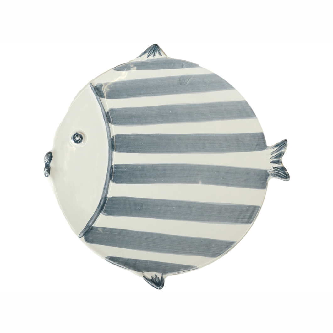 Line Marina Fish Dinner Plate | Striped