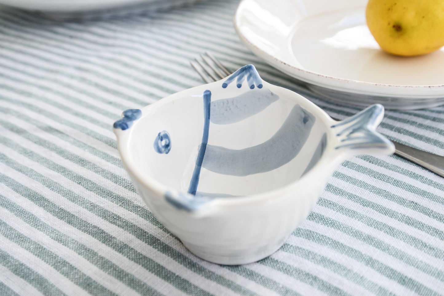Line Marina Fish Condiment Bowl | Sriped
