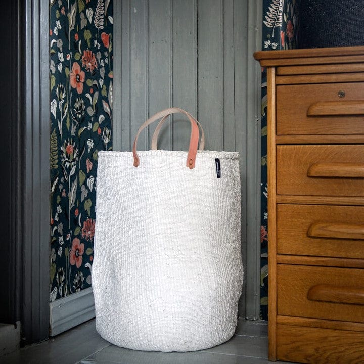Floor Basket | White With Handles XL