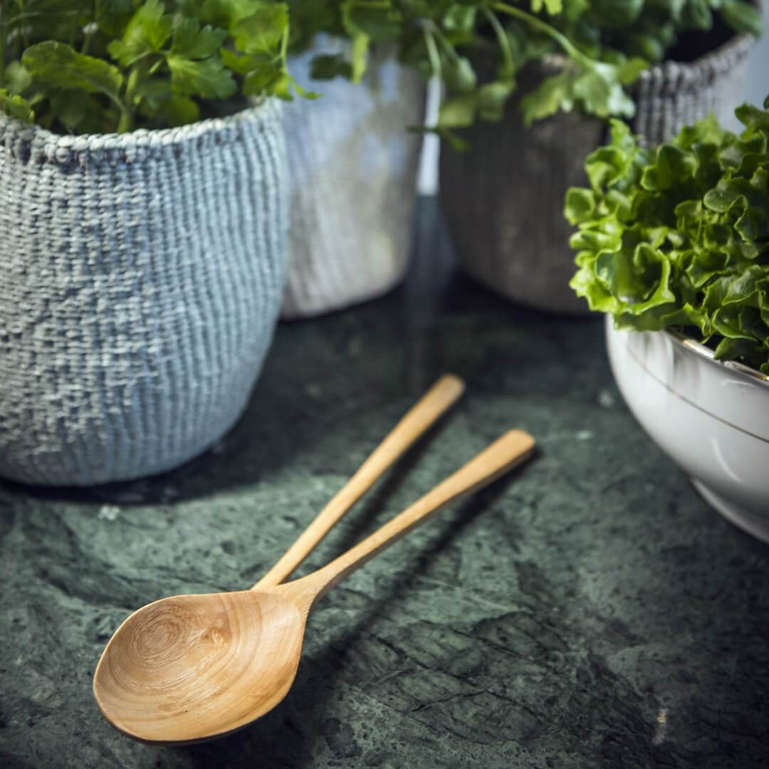 Handmade Wooden Salad Servers | Natural
