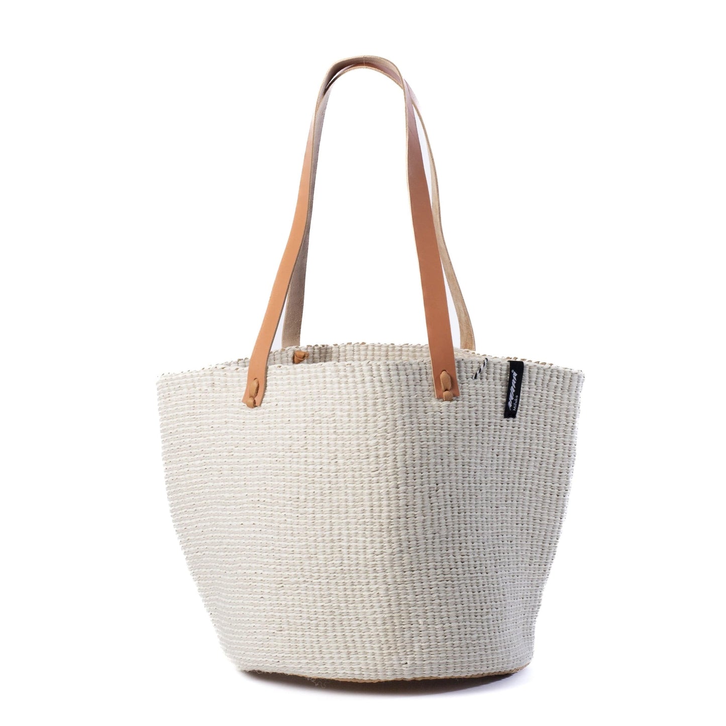 Shopper Basket | White Plain Weave M