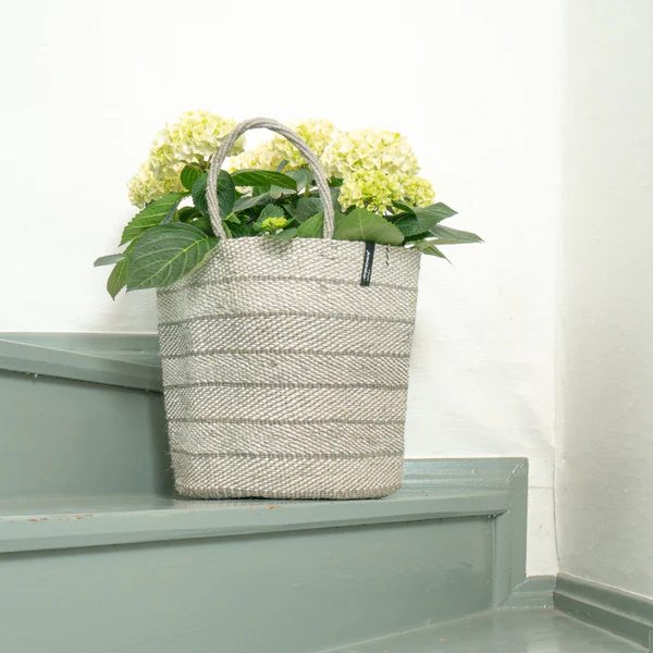 Market| Grey twill weave with woven handle M
