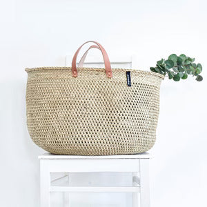 Floor basket with handles/Natural open weave XXL