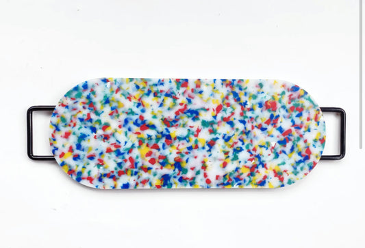 Oval multi confetti cutting board