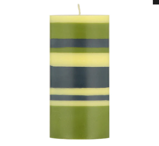 Tall Olive, Indigo and Jasmine Eco Pillar Candle