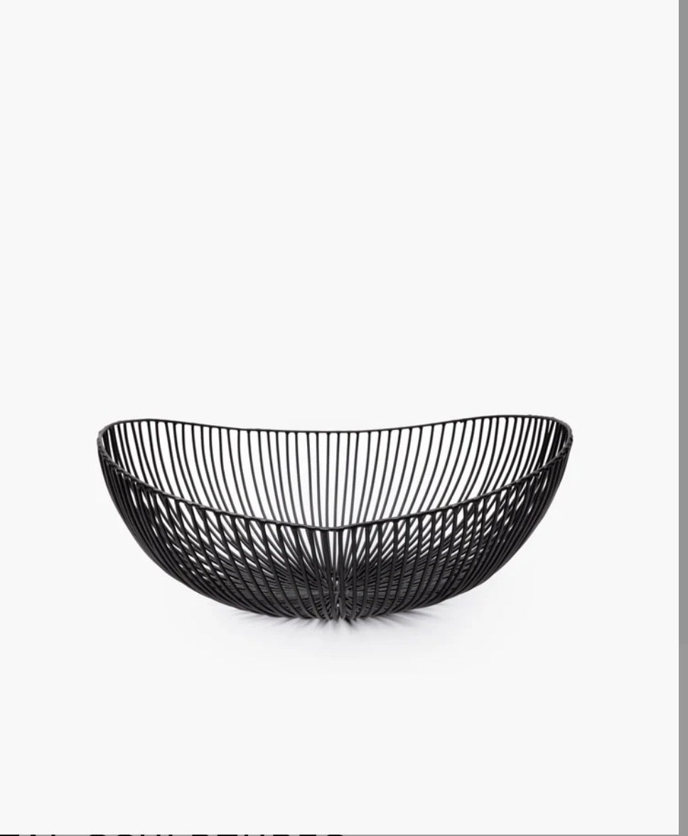 Iron basket oval black