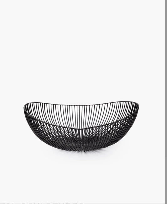 Iron basket oval black