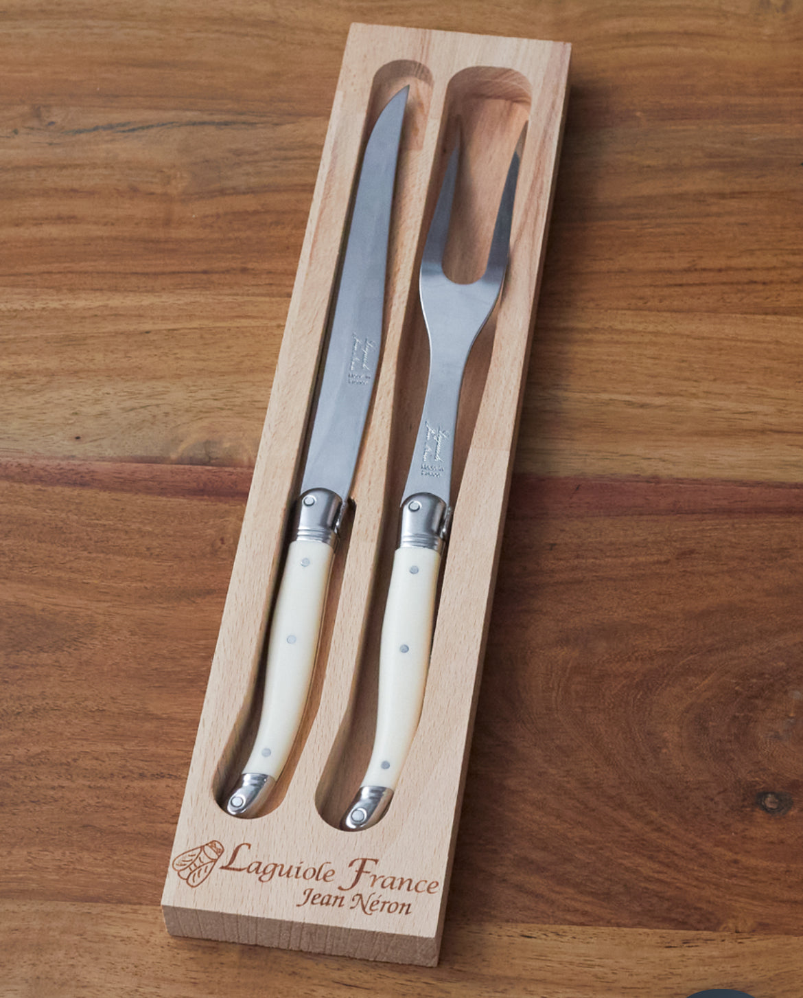 Laguiole carving set ivory
