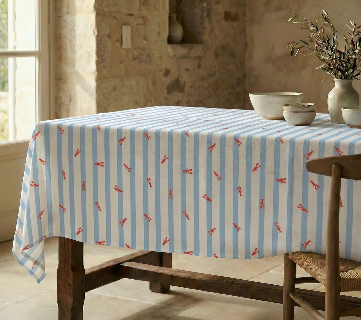 Coated lobster tablecloth