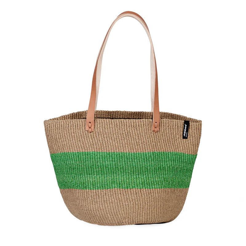 Shopper basket/ thick green stripe