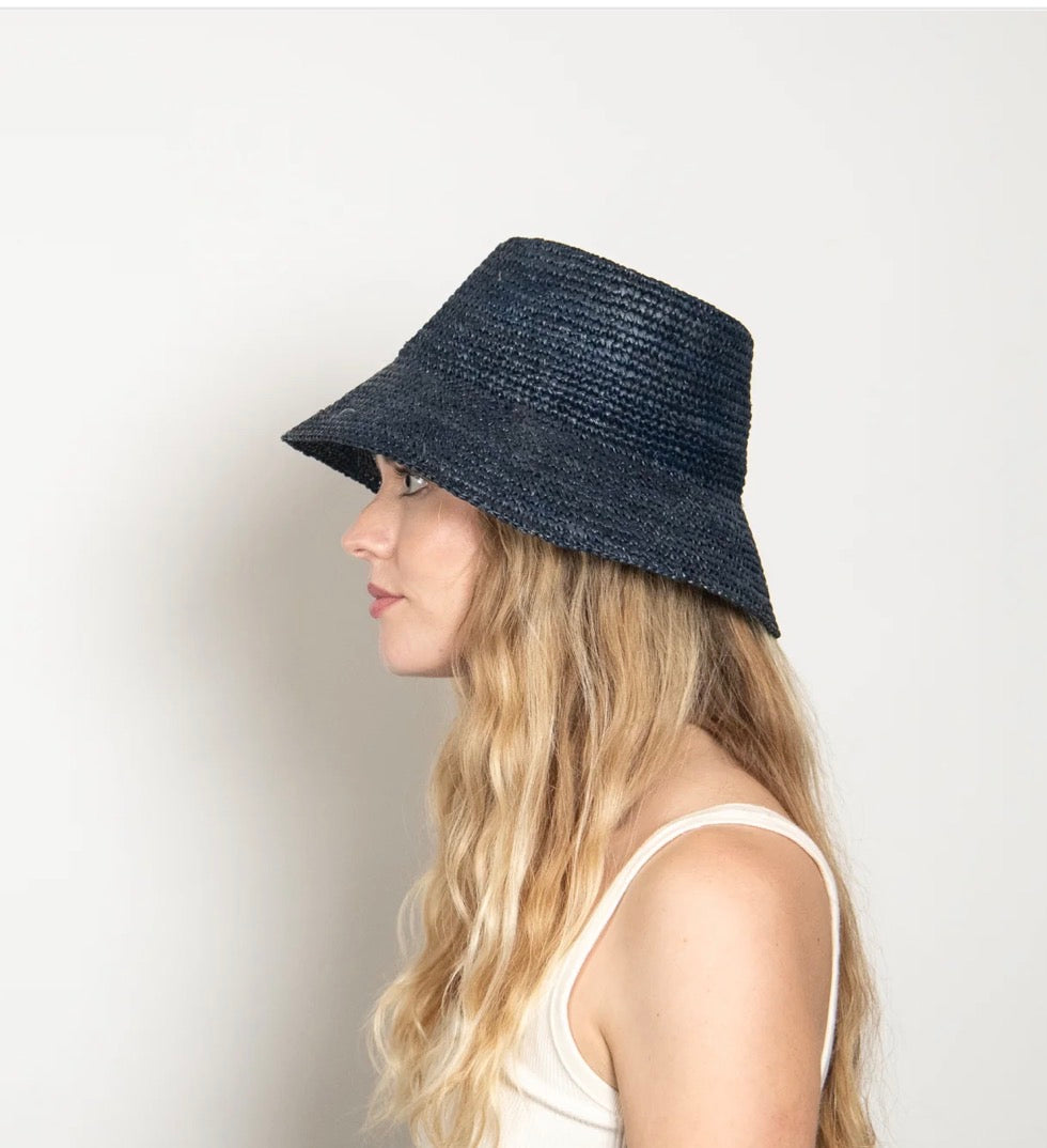 Tali raffia bucket dark blue