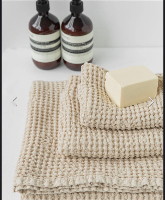 Vanilla Linen Waffle Towel Set