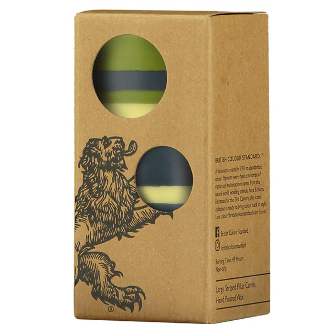 Tall Olive, Indigo and Jasmine Eco Pillar Candle