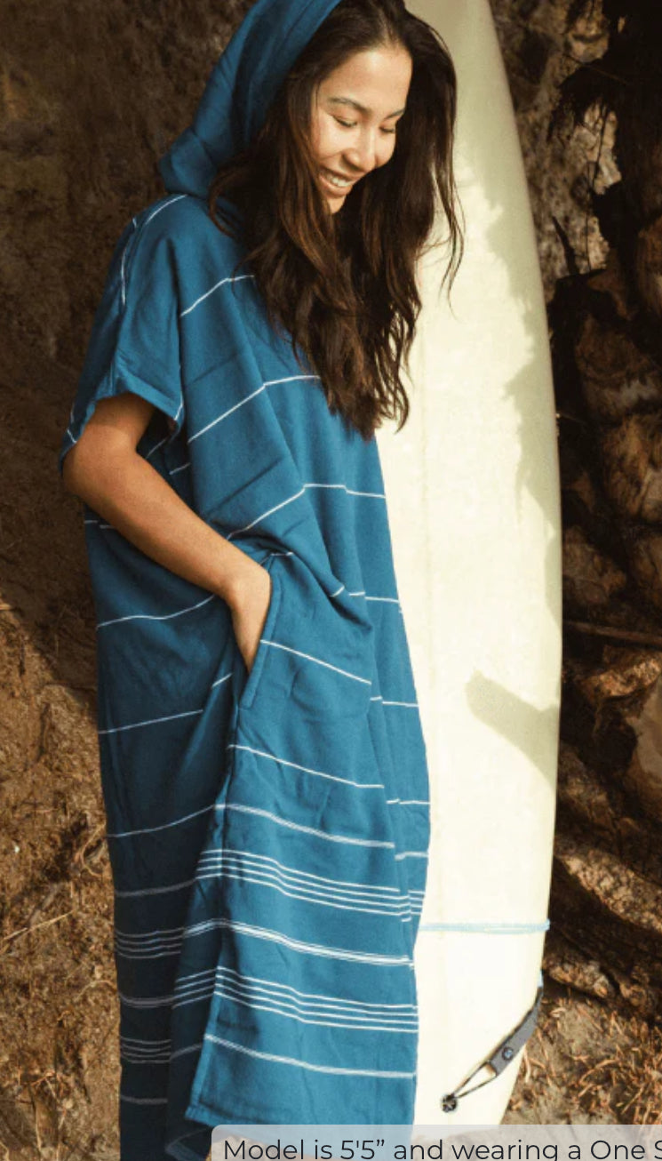 Poncho Blue Stripes