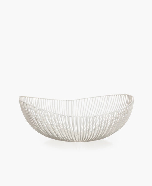 Iron basket oval white