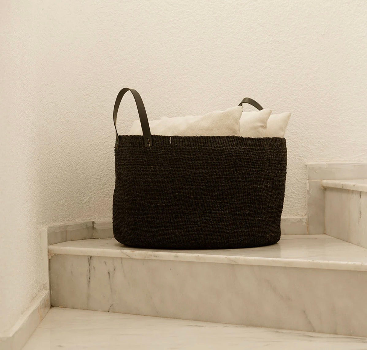 Floor basket/ Black with handles XXL