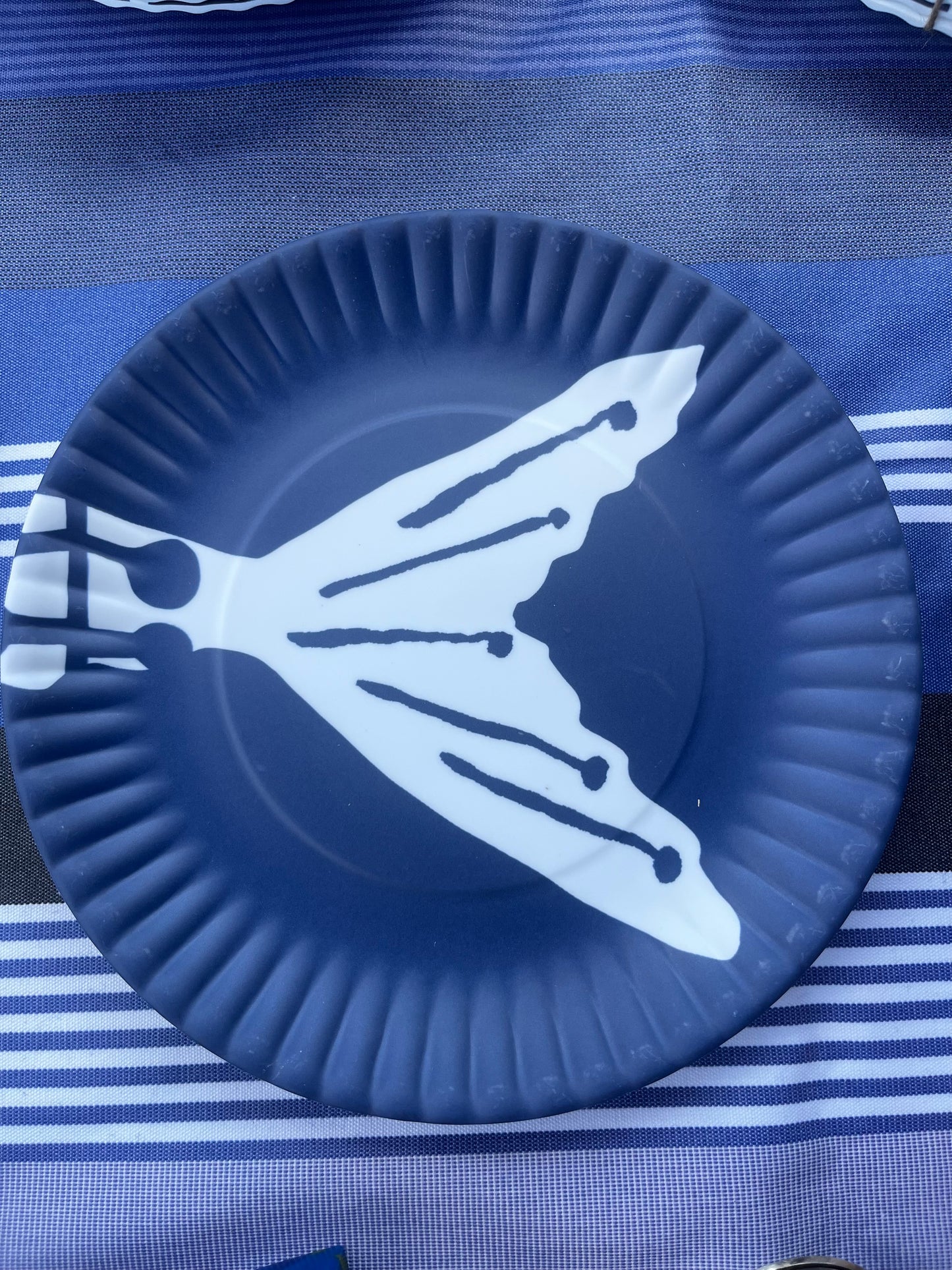 Dinner melamine plate head of fish