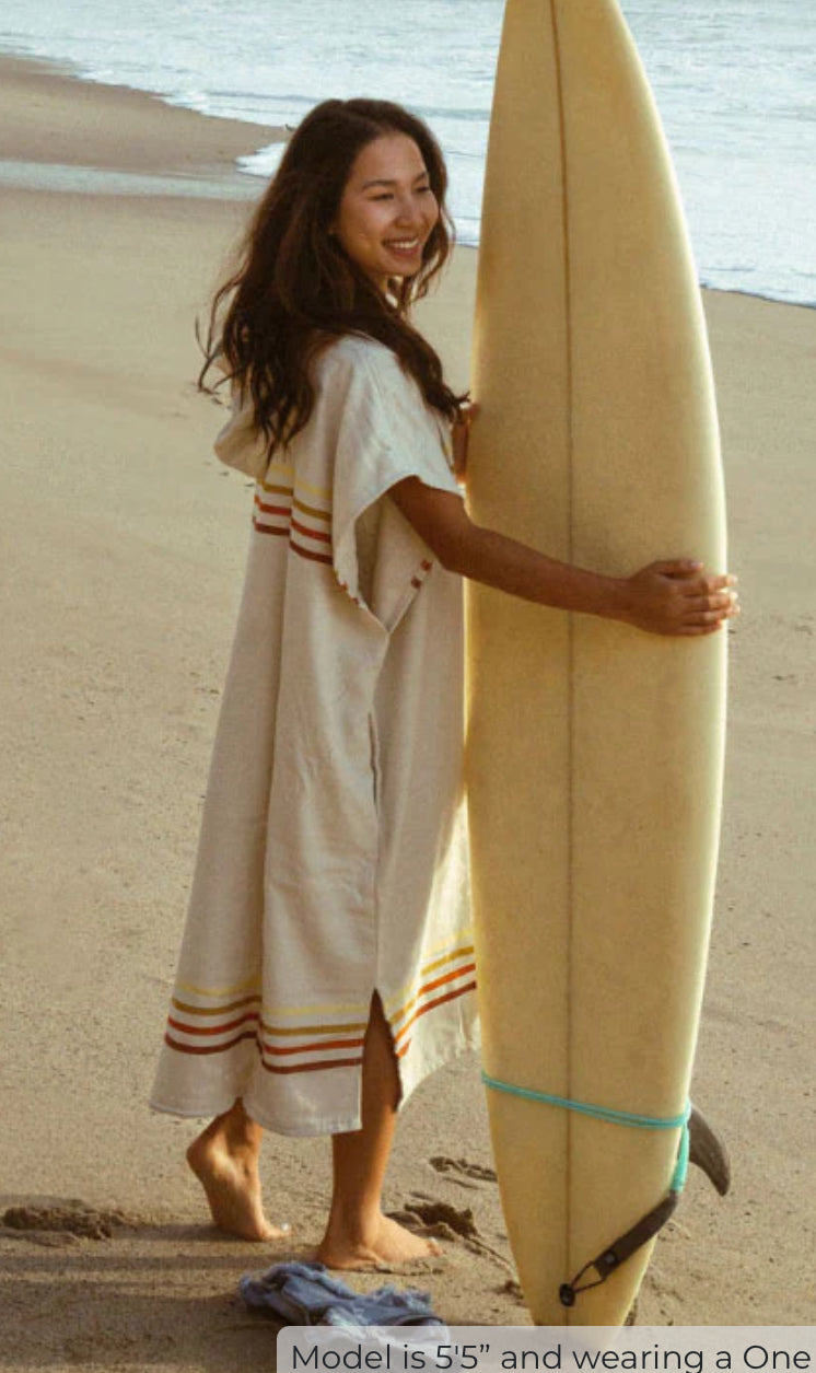 Poncho Orange Stripe