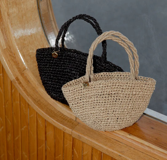 Crocheted brown basket xxs