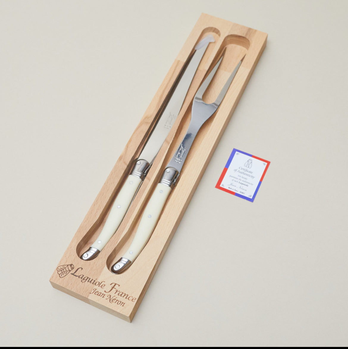 Laguiole carving set ivory