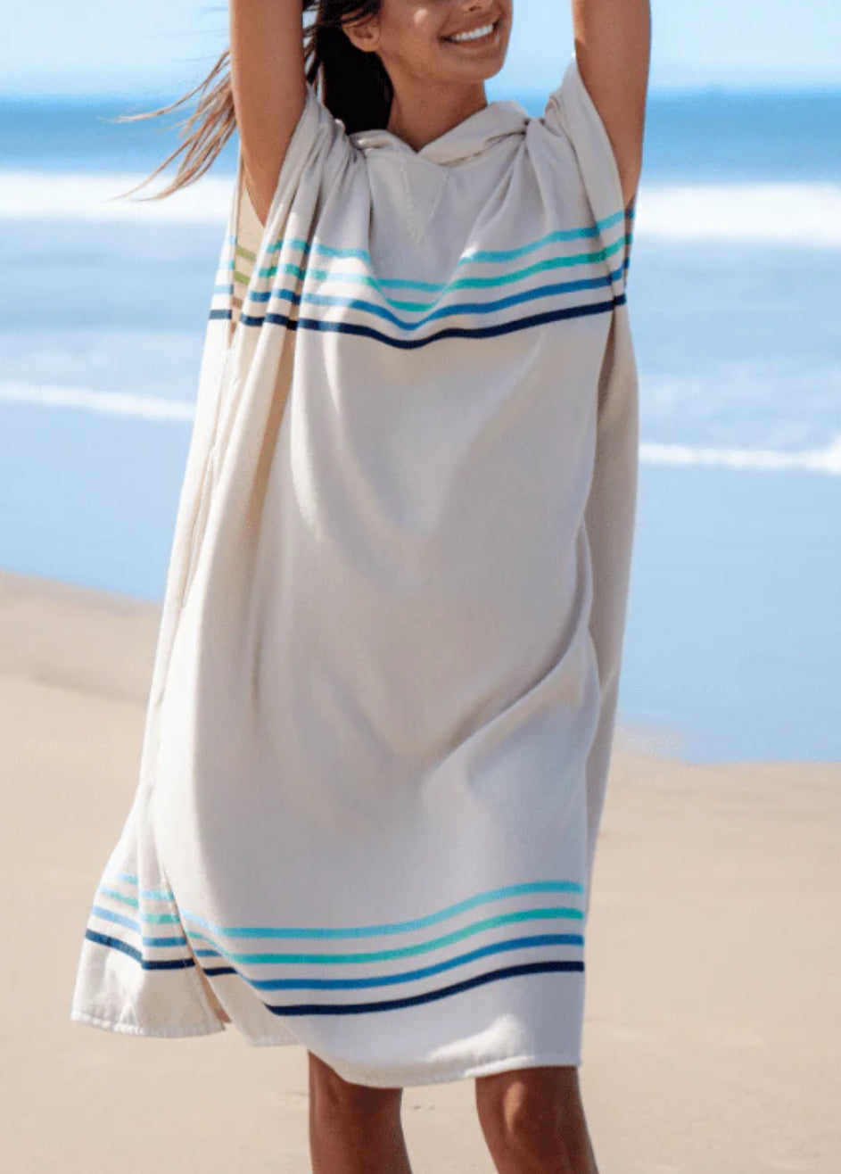 Poncho Acqua Stripe