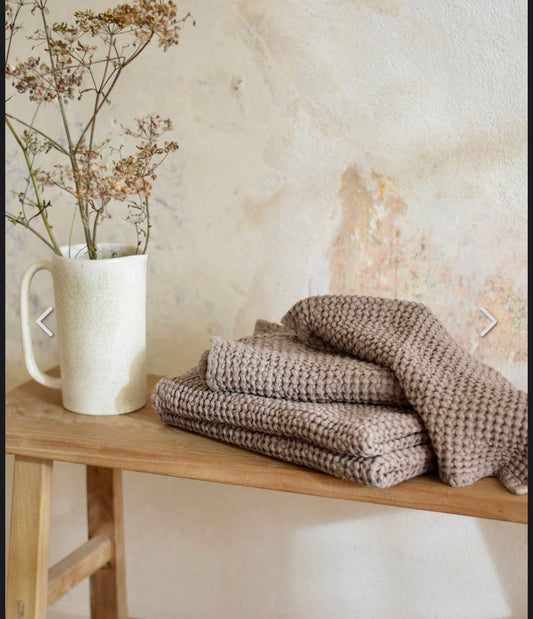 Mocha Linen Waffle Towel Set