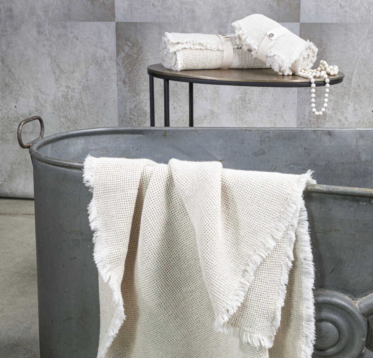 Set of Honeycomb towels ecru
