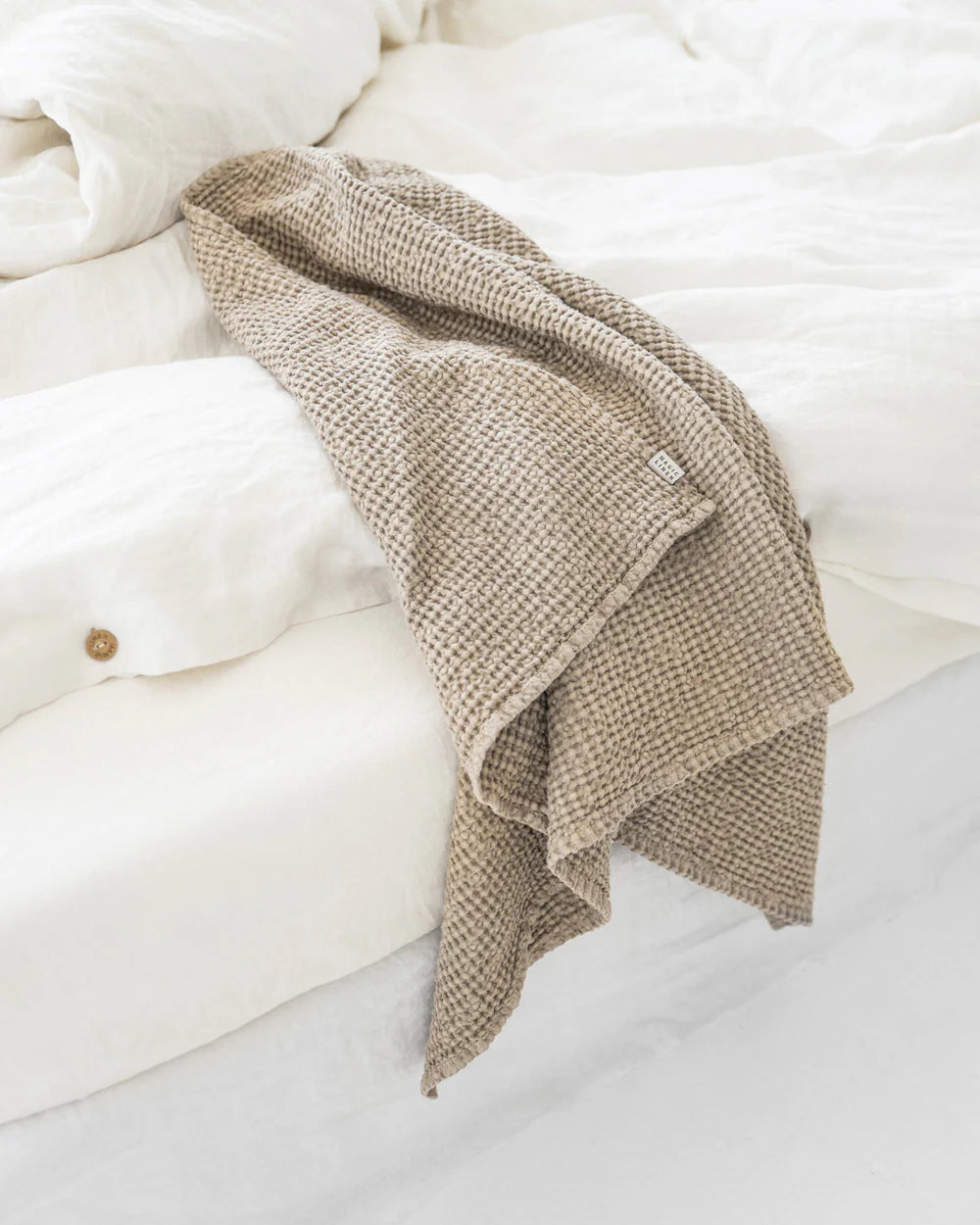 Beige Linen Waffle Towel Set