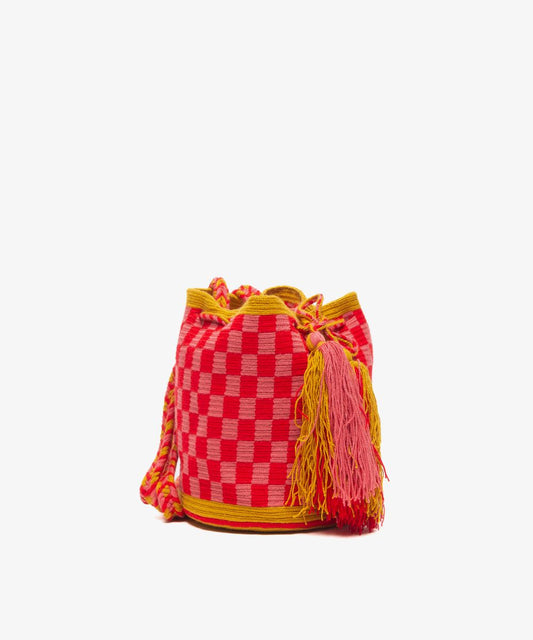 Crossbody medium bag pink and mustard