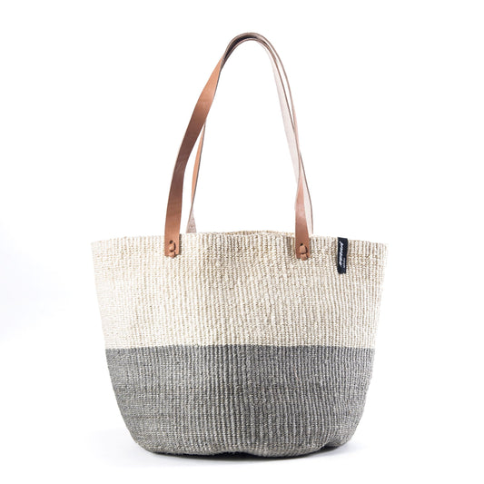 Shopper basket/Natural and light greyM