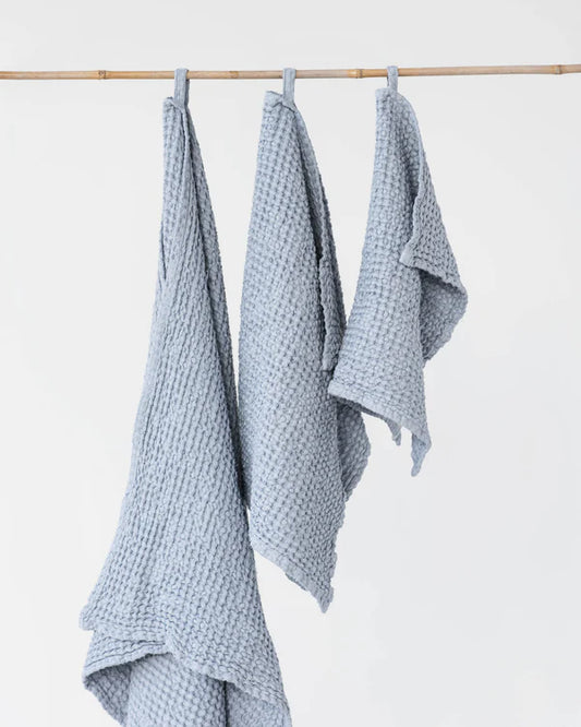 Light Grey Linen Waffle Towel Set